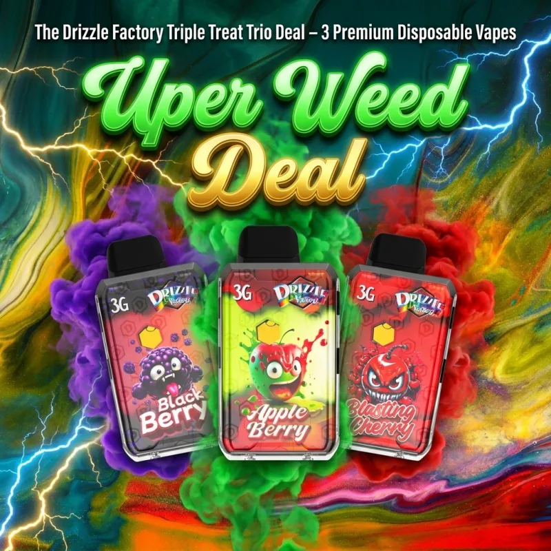The Drizzle Factory Triple Treat Trio Deal – 3 Premium 3g Disposable Vapes photo 1