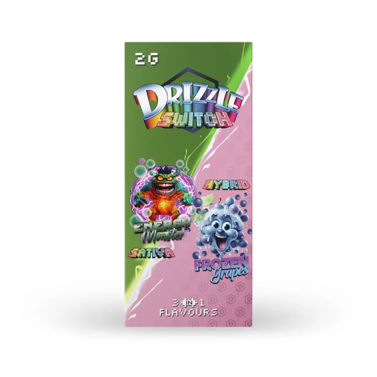 Drizzle 2g Switch Vape 3-in-1 (Energy Monster & Frozen Grapes) photo 1