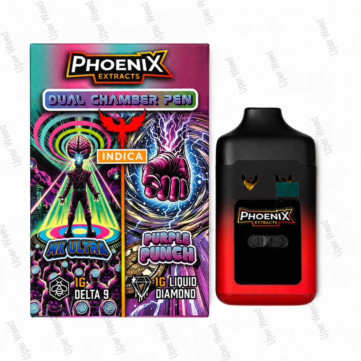 Phoenix 2G Dual Chamber Vape Pen - MK Ultra & Purple Punch (1G/Chamber) photo 1