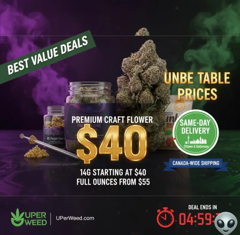 UPER Weed: Quad Pound (QP) Mix & Match Bulk Deal $340 | Ottawa & Gatineau Same Day Delivery photo 3